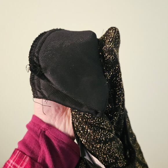 VINTAGE Pierre Cardin 70s or 80s Black & Gold Mock Neck Sweater Size Large - Picture 11 of 14